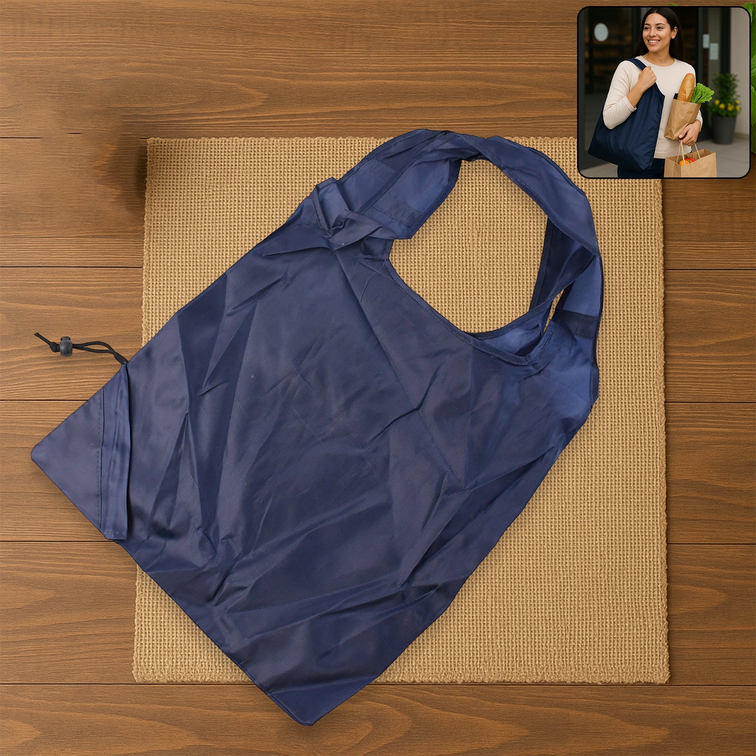 Reusable Grocery Bags - Reusable Bags With Handles (1 Pc / Mix Color) Reusable Grocery Bags - Reusable Bags With Handles (1 Pc / Mix Color)